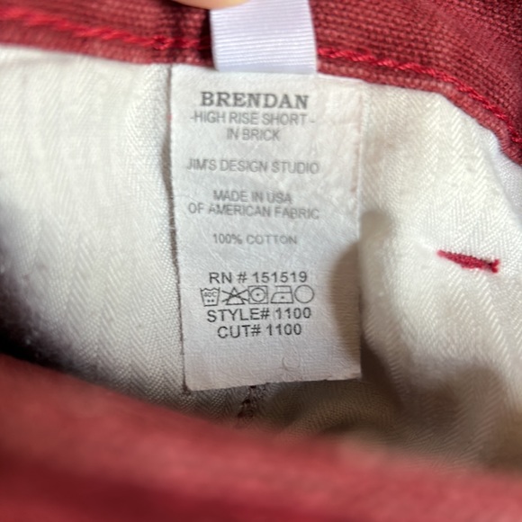Father’s Daughter Brendan High Rise Short in Brick, USA Made, 100% Cotton, 28. - Picture 4 of 11